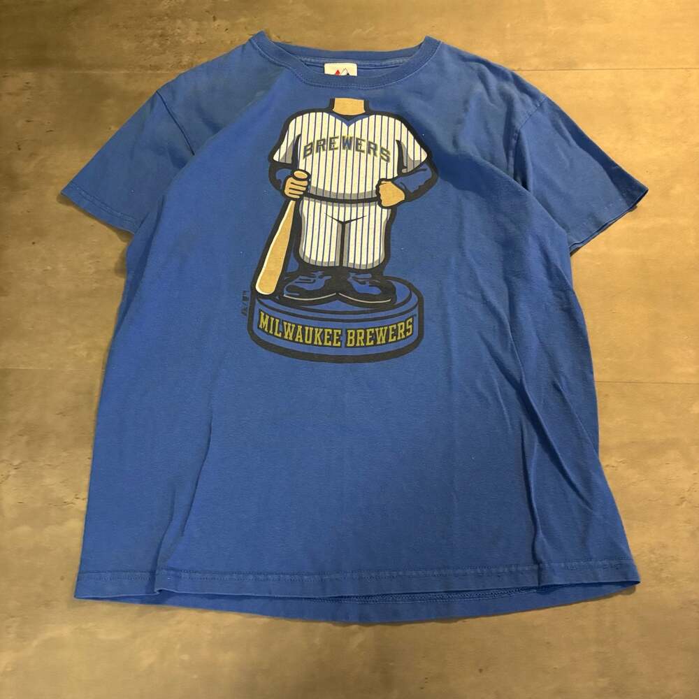 Majestic Milwaukee Brewers Baseball Graphic T-Shirt Blue